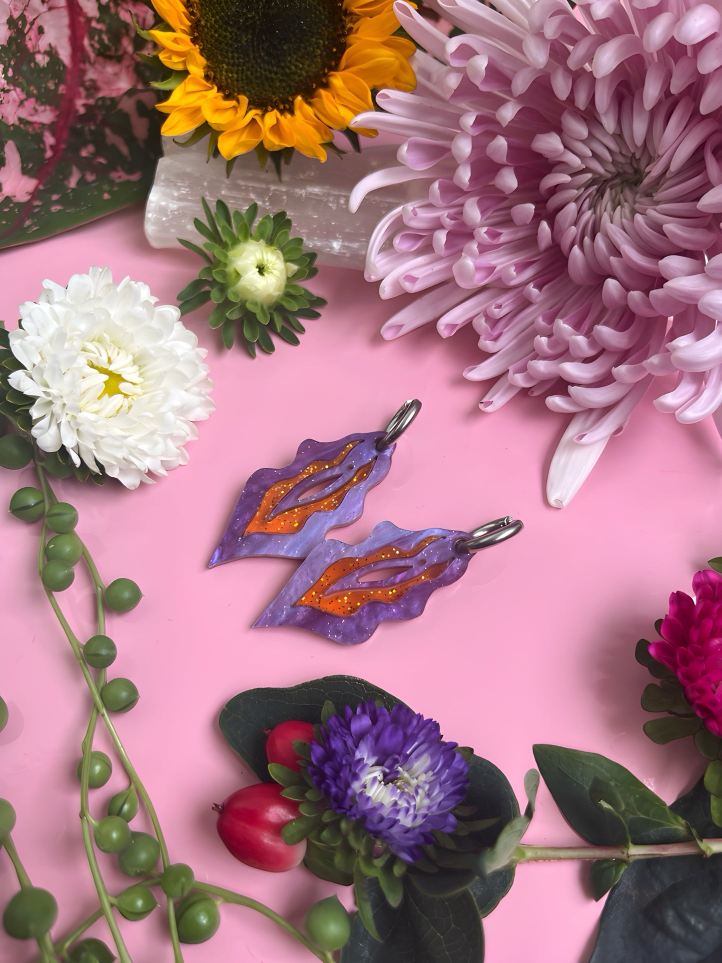 Purple mit orange glitzer