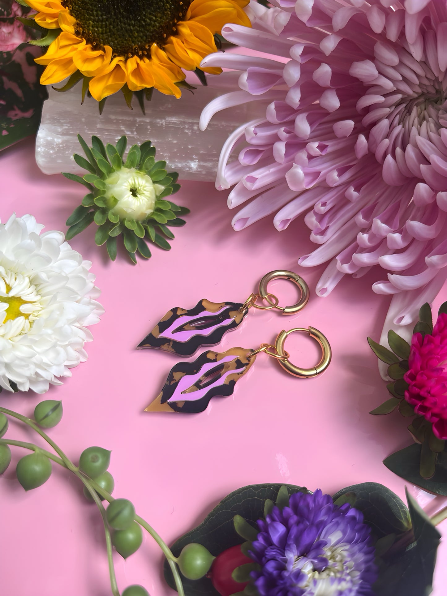 Leo Vulva Ohrringe Pink 🐆