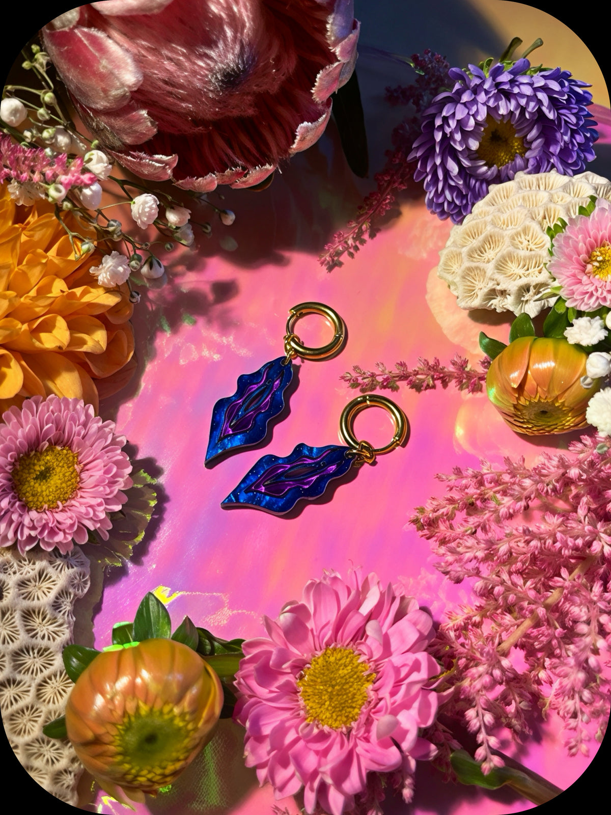 Blue purple mirror