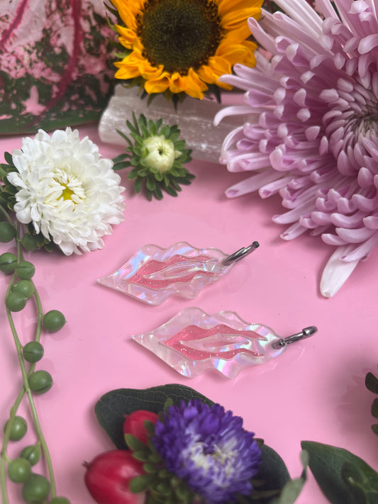 Shiny with pink glitter